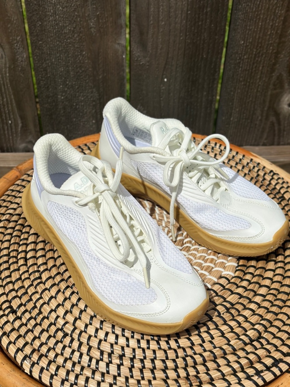 SOLD | R.A.D Men's Athletic Sneakers in White with Gum Sole Womens 7